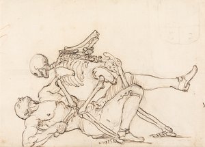 Épitaphe de George Taylor - La mort donnant à George Taylor un coup de croix - William Hogarth